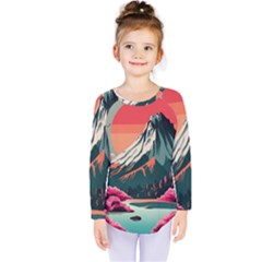 Mountain Landscape Sky Fuji Nature Kids  Long Sleeve T-shirt