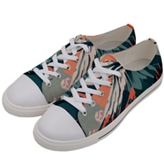 Mountain Landscape Sky Fuji Nature Women s Low Top Canvas Sneakers by Cendanart