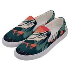 Mountain Landscape Sky Fuji Nature Men s Canvas Slip Ons by Cendanart