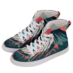 Mountain Landscape Sky Fuji Nature Men s Hi-top Skate Sneakers by Cendanart