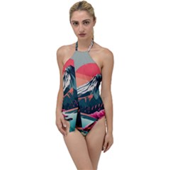 Mountain Landscape Sky Fuji Nature Go With The Flow One Piece Swimsuit