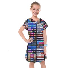 Vintage Cassette Music Old Record Retro Tape Kids  Drop Waist Dress by Cendanart