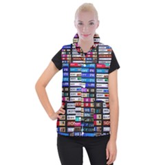 Vintage Cassette Music Old Record Retro Tape Women s Button Up Vest by Cendanart