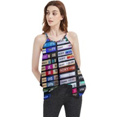 Vintage Cassette Music Old Record Retro Tape Flowy Camisole Tank Top