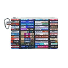 Vintage Cassette Music Old Record Retro Tape Canvas Cosmetic Bag (medium) by Cendanart