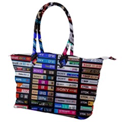 Vintage Cassette Music Old Record Retro Tape Canvas Shoulder Bag by Cendanart