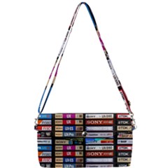 Vintage Cassette Music Old Record Retro Tape Removable Strap Clutch Bag by Cendanart