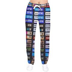 Vintage Cassette Music Old Record Retro Tape Women Velvet Drawstring Pants