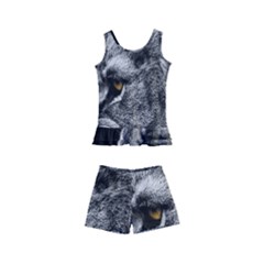 Angry Male Lion Roar Wild Animal Kids  Boyleg Swimsuit by Cendanart