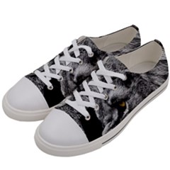 Angry Male Lion Roar Wild Animal Men s Low Top Canvas Sneakers by Cendanart