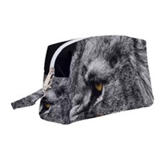 Angry Male Lion Roar Wild Animal Wristlet Pouch Bag (medium) by Cendanart