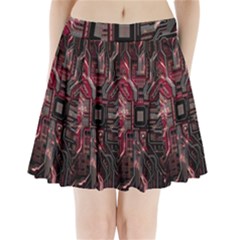 Chip Retro Technology Pleated Mini Skirt by Cendanart