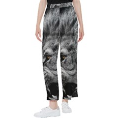 Angry Male Lion Roar Wild Animal Women s Pants  by Cendanart