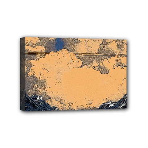 Wave Aesthetic Ocean Retro Sea Vintage Mini Canvas 6  X 4  (stretched) by Cendanart