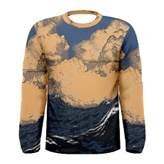 Wave Aesthetic Ocean Retro Sea Vintage Men s Long Sleeve T-shirt by Cendanart