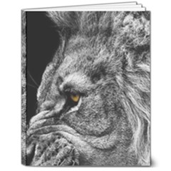 Angry Male Lion Roar Wild Animal 8  X 10  Softcover Notebook by Cendanart