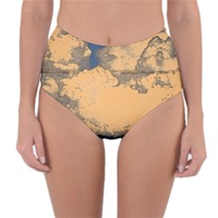 Wave Aesthetic Ocean Retro Sea Vintage Reversible High-waist Bikini Bottoms by Cendanart