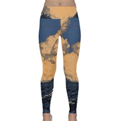 Wave Aesthetic Ocean Retro Sea Vintage Lightweight Velour Classic Yoga Leggings by Cendanart