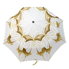 Simulated Gold Leaf Gilded Butterfly Folding Umbrellas by essentialimage