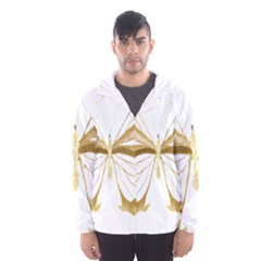 Simulated Gold Leaf Gilded Butterfly Men s Hooded Windbreaker