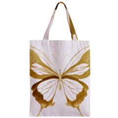 Simulated Gold Leaf Gilded Butterfly Zipper Classic Tote Bag by essentialimage