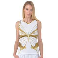 Simulated Gold Leaf Gilded Butterfly Women s Basketball Tank Top by essentialimage