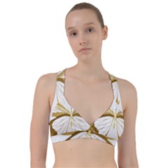 Simulated Gold Leaf Gilded Butterfly Sweetheart Sports Bra by essentialimage