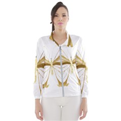 Simulated Gold Leaf Gilded Butterfly Women s Windbreaker