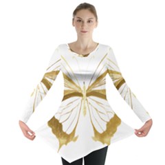 Simulated Gold Leaf Gilded Butterfly Long Sleeve Tunic  by essentialimage