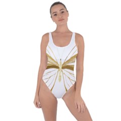 Simulated Gold Leaf Gilded Butterfly Bring Sexy Back Swimsuit by essentialimage