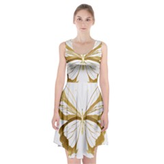 Simulated Gold Leaf Gilded Butterfly Racerback Midi Dress by essentialimage