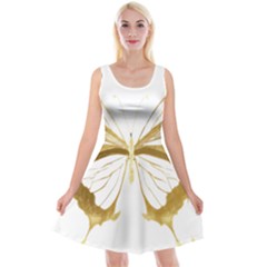 Simulated Gold Leaf Gilded Butterfly Reversible Velvet Sleeveless Dress by essentialimage