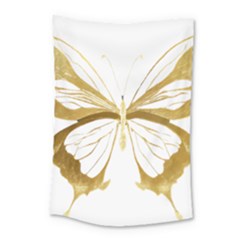 Simulated Gold Leaf Gilded Butterfly Small Tapestry