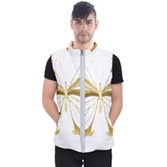 Simulated Gold Leaf Gilded Butterfly Men s Puffer Vest