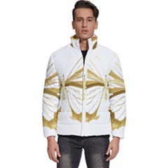 Simulated Gold Leaf Gilded Butterfly Men s Puffer Bubble Jacket Coat by essentialimage