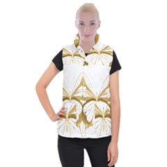 Simulated Gold Leaf Gilded Butterfly Women s Button Up Vest