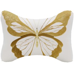 Simulated Gold Leaf Gilded Butterfly Seat Head Rest Cushion by essentialimage