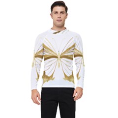 Simulated Gold Leaf Gilded Butterfly Men s Long Sleeve Rash Guard by essentialimage