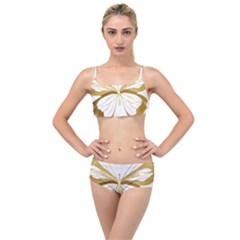 Simulated Gold Leaf Gilded Butterfly Layered Top Bikini Set by essentialimage