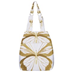 Simulated Gold Leaf Gilded Butterfly Center Zip Backpack by essentialimage