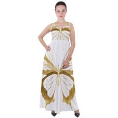 Simulated Gold Leaf Gilded Butterfly Empire Waist Velour Maxi Dress by essentialimage