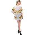 Simulated Gold Leaf Gilded Butterfly Oversized Chiffon Top View2