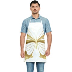 Simulated Gold Leaf Gilded Butterfly Kitchen Apron by essentialimage