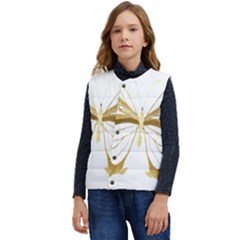 Simulated Gold Leaf Gilded Butterfly Kid s Button Up Puffer Vest	