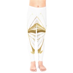 Simulated Gold Leaf Gilded Butterfly Kids  Classic Winter Leggings