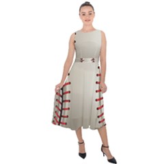 Baseball Midi Tie-back Chiffon Dress by Ket1n9