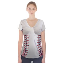 Baseball Short Sleeve Front Detail Top by Ket1n9