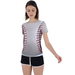 Baseball Back Circle Cutout Sports T-shirt by Ket1n9