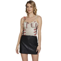 Baseball Flowy Camisole Tie Up Top by Ket1n9