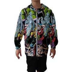 Vintage Horror Collage Pattern Kids  Hooded Windbreaker